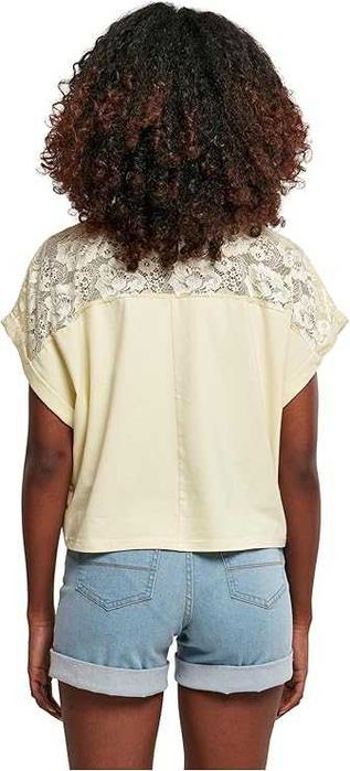 URBAN CLASSICS T-Shirt Damski Oversize L Koronka Softyellow Bawełna