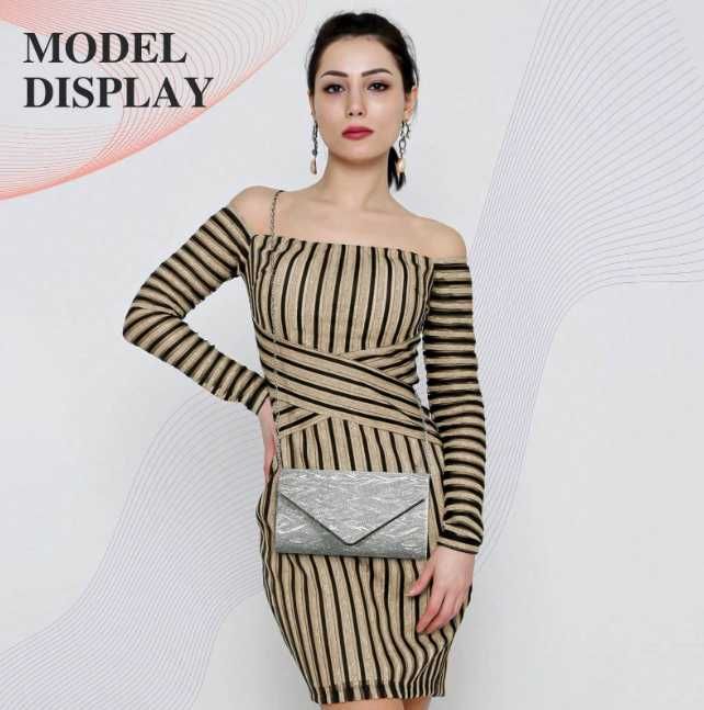 Nowa torebka damska wieczorowa /kopertówka /torebeczka /srebrna !3248!