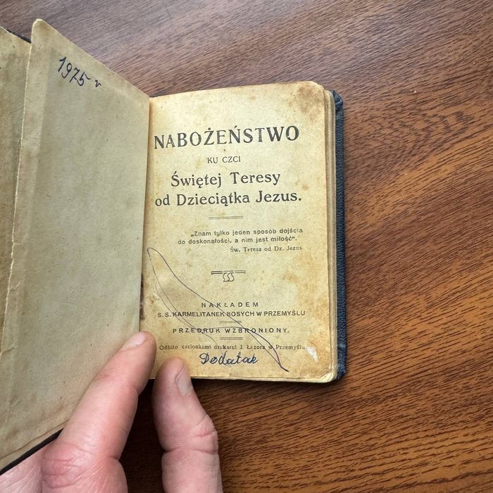 Modlitewnik Nabożeństwo Świętej Teresy 1924 r