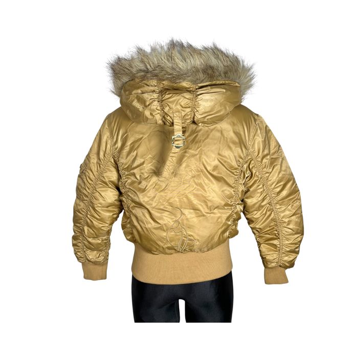 винтажный короткий пуховик baby phat 2000s y2k