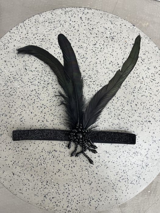 Украшение на голову, повязка с пером, с камнем, Гэтсби, чикаго