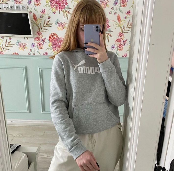 Худи puma серое,тёплое,новое