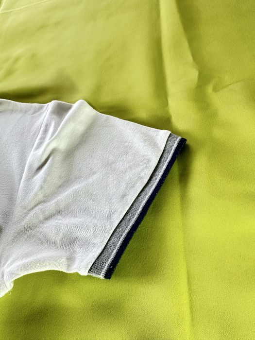 Polo Cerruti 1881 Branco Gola Cinza - Logo Losango