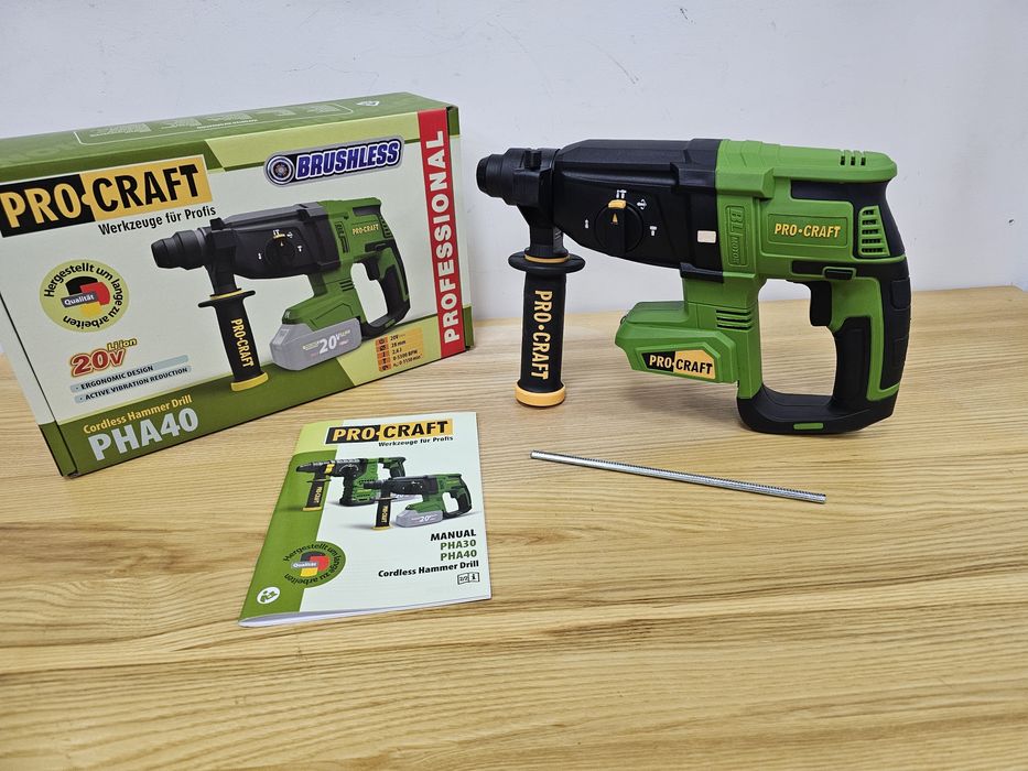 2,6Дж Акумуляторний Перфоратор ProCraft PHA40 Безщітковий Гарантія 36м