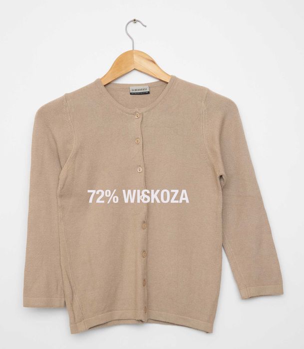 Beżowy sweter kardigan wiskoza sweterek zapinany