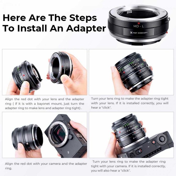 Adapter Minolta MD na L-MOUNT LEICA K&F Concept przejściówka wer. 2024