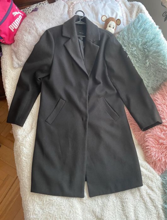 Płaszcz czarny new look S/M elegancki dopasowany jesień dyplomatka