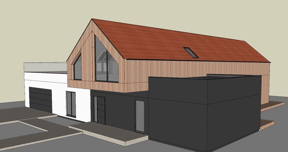 Indywidualny projekt domu jednorodzinnego, styl "Nowoczesnej Stodoły"