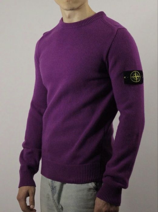 Stone Island A/W 2021 Magenta Purple Wool Knit Jumpet
