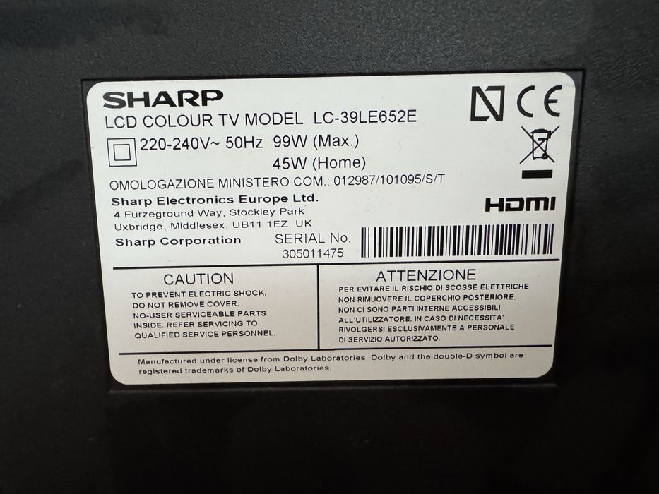 Telewizor Sharp 39 cali