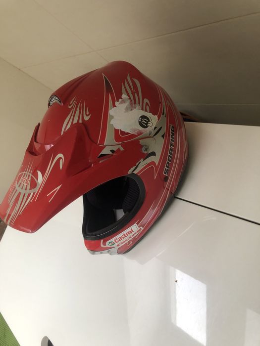 Kask motoro-rowerowy dla dzieci czerwony