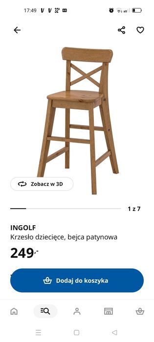 Krzesełko dziecięce Ikea Ingolf