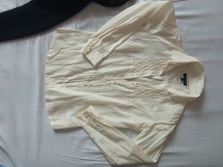 Tommy Hilfiger koszula damska ecru jedwab