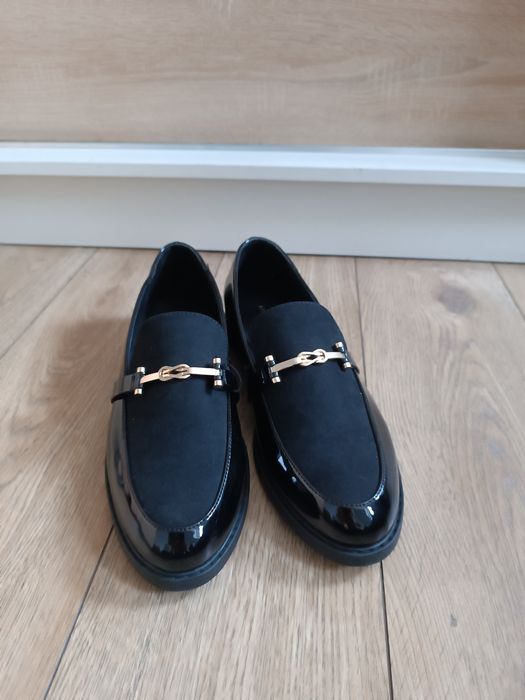 Czarne mokasyny rozmiar 45