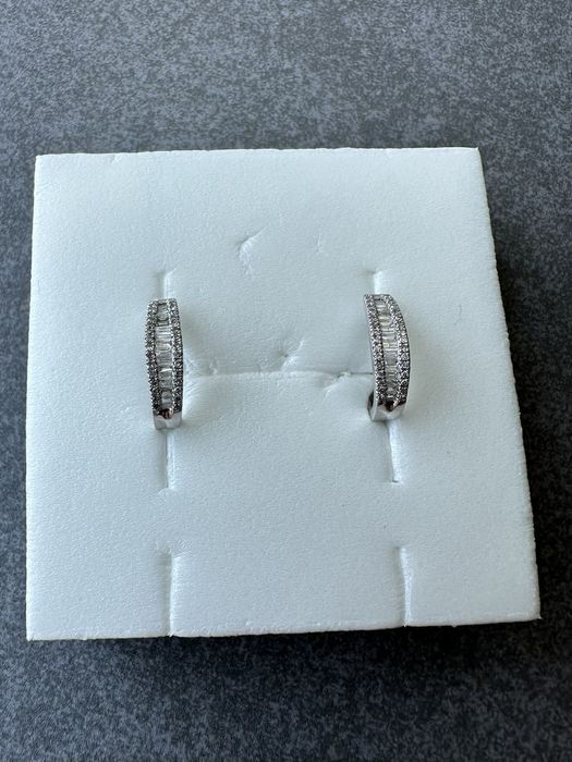 Серьги с бриллиантами 0,45 , серьги конго, золото 585, бриллианты,