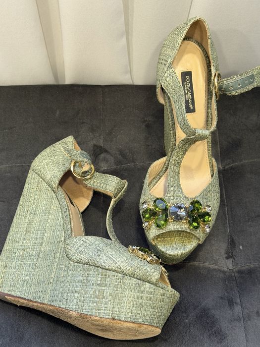 Босоножки танкетки Dolce & Gabbana