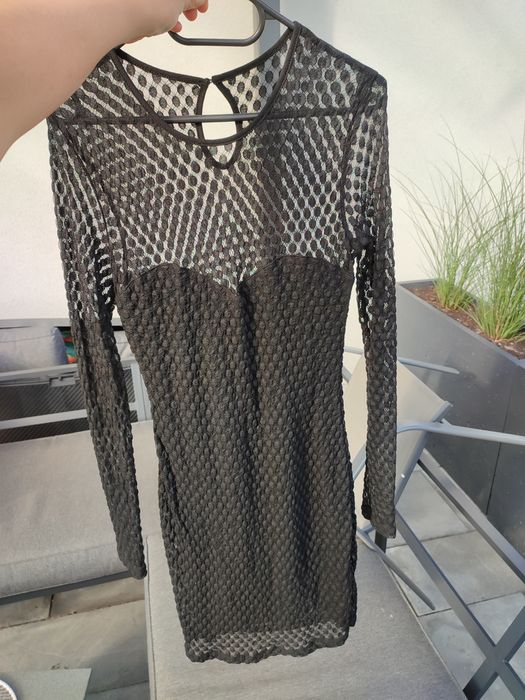 36 asos mała czarna dopasowania imprezowa azurowa kroki koronka