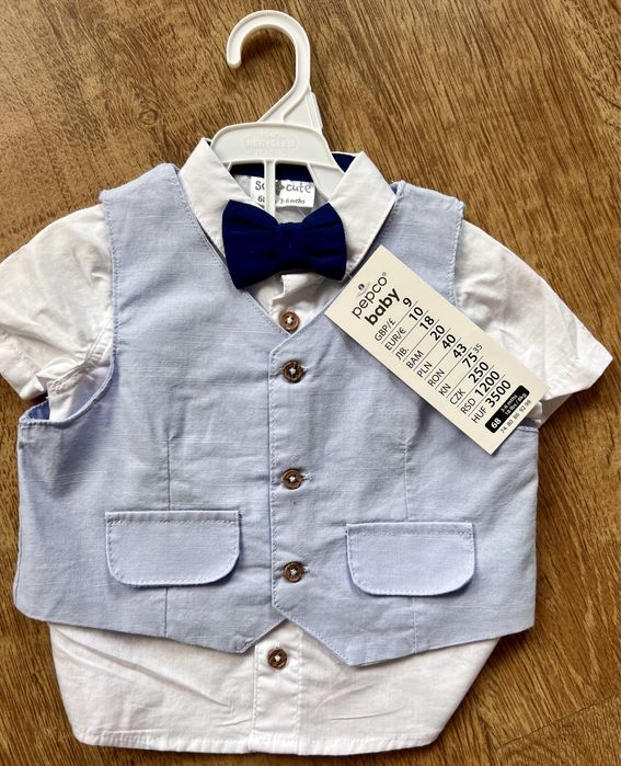 Komplet do chrztu dla chlopca, wesele, impreza rozmiar 68 nowy