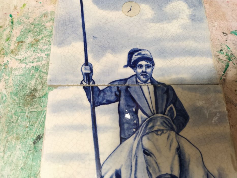 Conjunto de três azulejos - campino saloio