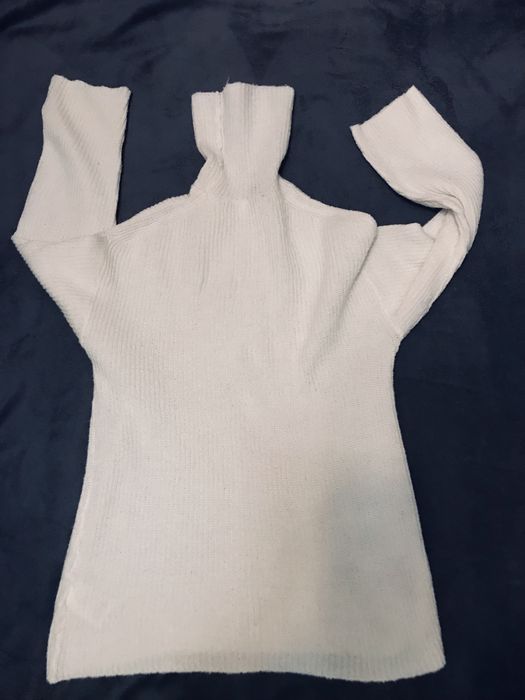 Biały damski prążkowany golf h&m r. XS
