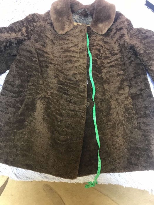 Полушубок натуральный/ цигейка под каракуль