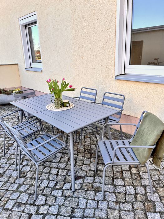 Meble ogrodowe, stol, 6 krzesel, komplet, zestaw