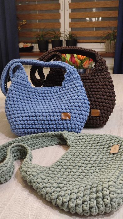 Torebki ze sznurka bawełnianego handmade