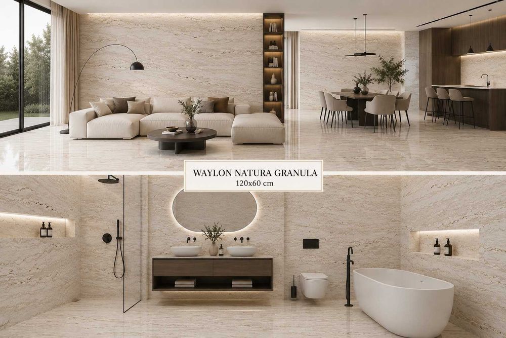 Płytki ceramiczne podłogowe Waylon Natura Granula Lappato gres rektyfikowane 60x120 Gat. I