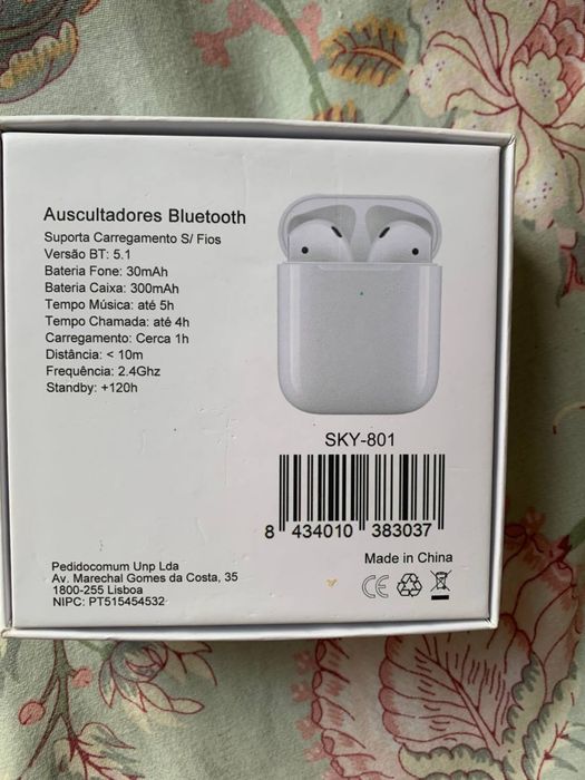 Auscultadores Bluetooth (Estilo AirPods) — GRATUITO