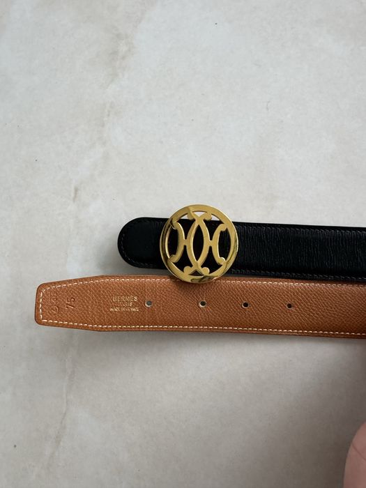 Hermès belt vintage metal and leather