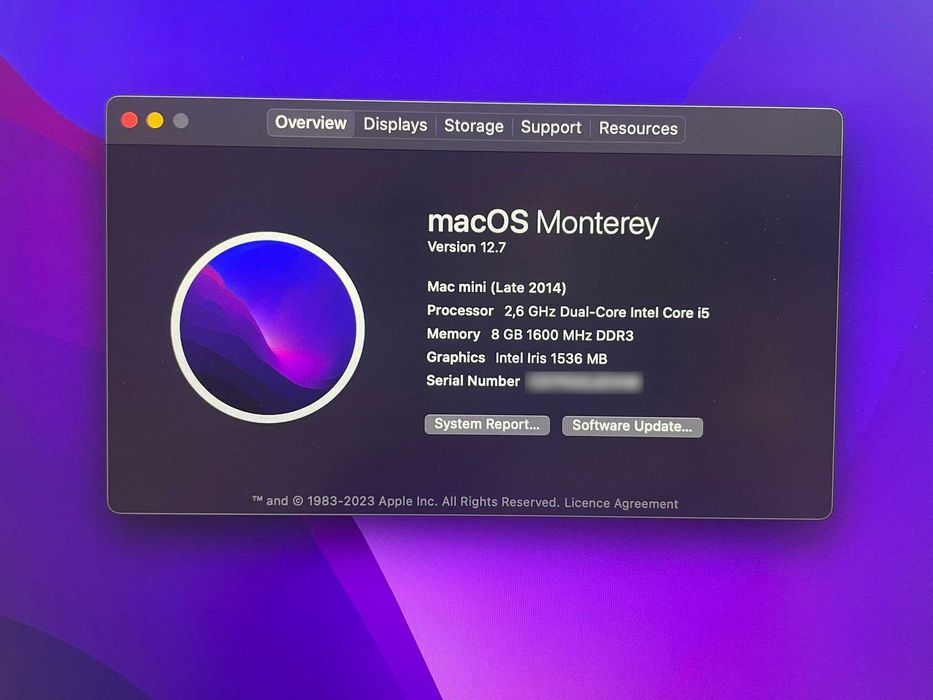 Mac Mini 2014 i5 2.6GHz 8GB RAM SSD Samsung 860EVO 500GB