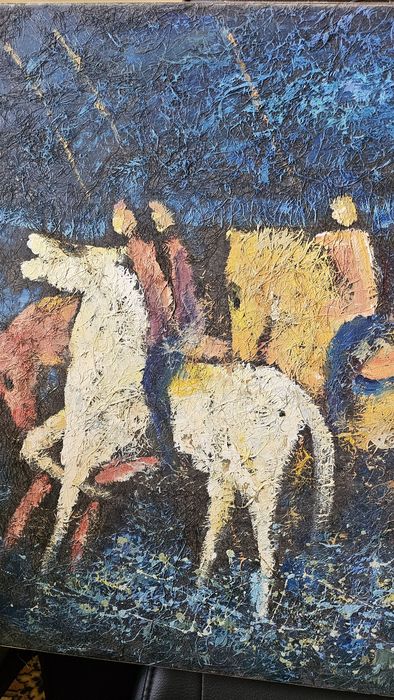 Quadro contemporâneo original — composição expressionista