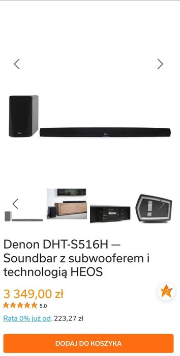 Soundbar Denon Heos HomeCinema + subwoofer bezprzewodowy