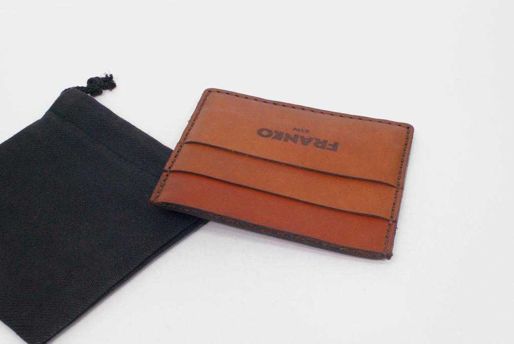 Портмоне Кардхолдер Franko brown Small/ Натуральная кожа Ручная работа