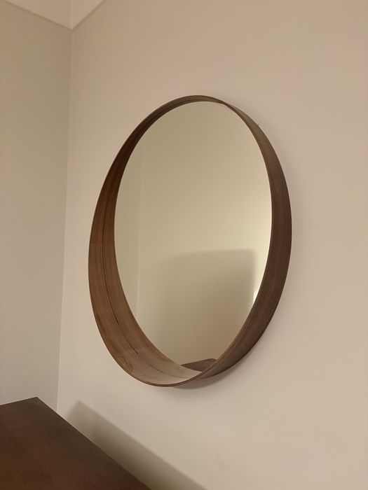 Espelho de parede Circular Castanho Escuro