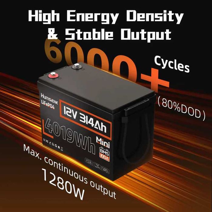 Акумулятор Humsienk LiFePO4 12V 314Ah (200A BMS) + Bluetooth