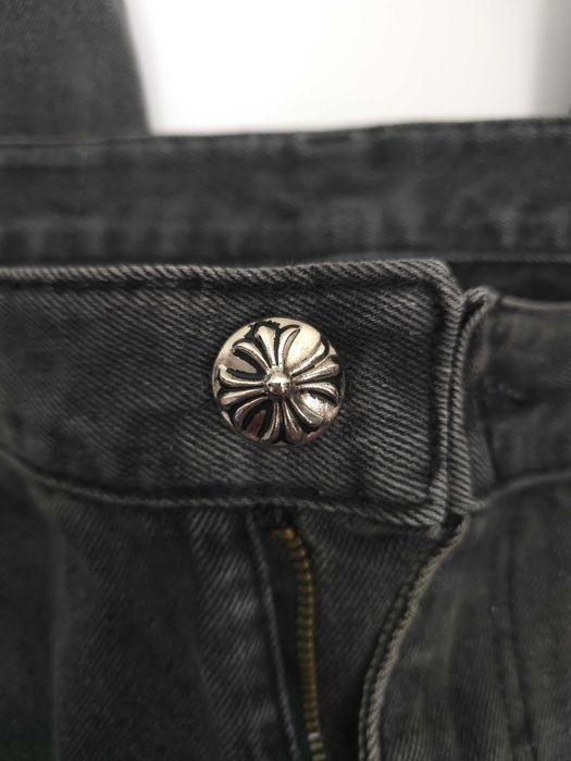 Chrome Hearts jeansy szare z krzyżami