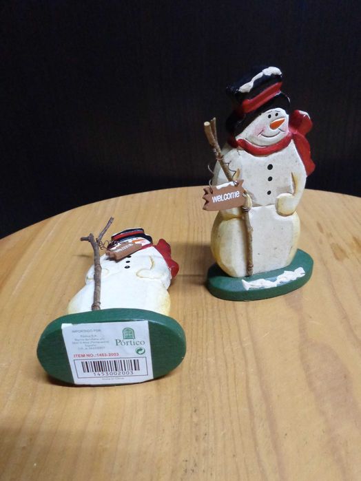 Par de Bonecos de Neve