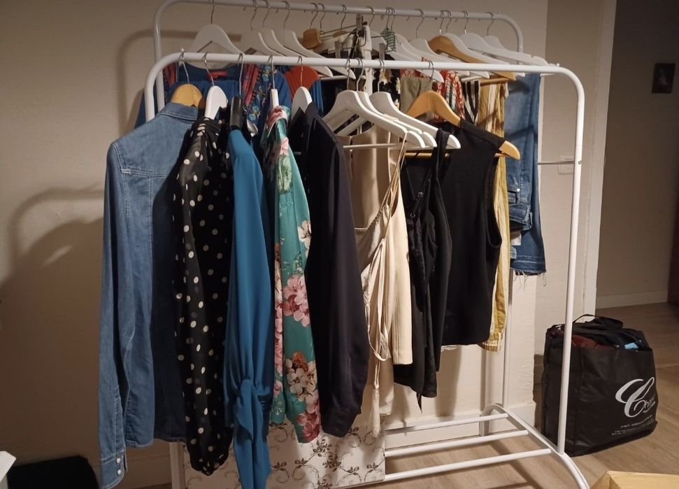 Charriot cabide sapateira branco 150 x 110 x 54 cm NOVO ENVIO GRÁTIS