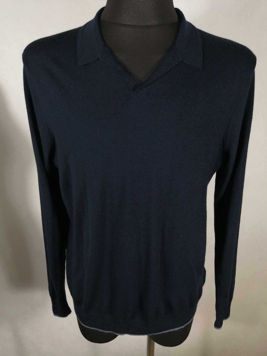 SAVILE Row Company London Pure Merino Sweter Męski XL Wełna 100% Super Stan