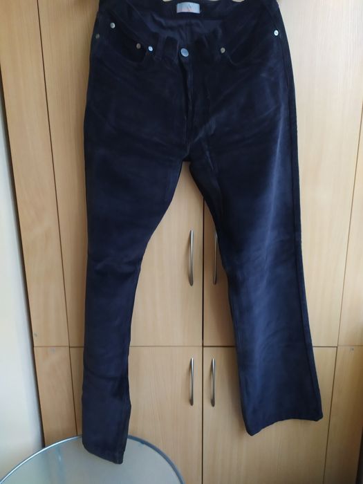 Вельветовые брюки пояс п/о 45 см, р 34/34 темночёрные  фирмА SuperStar