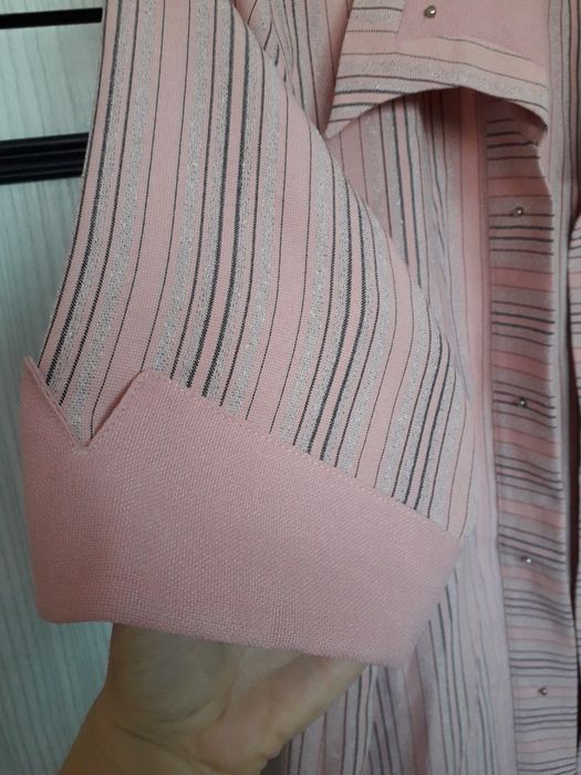 Bluzka rozowa krotkirekaw elegancka kardigan vintage emark narzutka xl