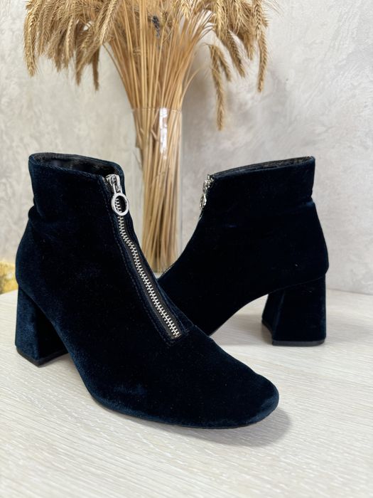 Вельветові туфлі zara, темно зеленого кольору кольору