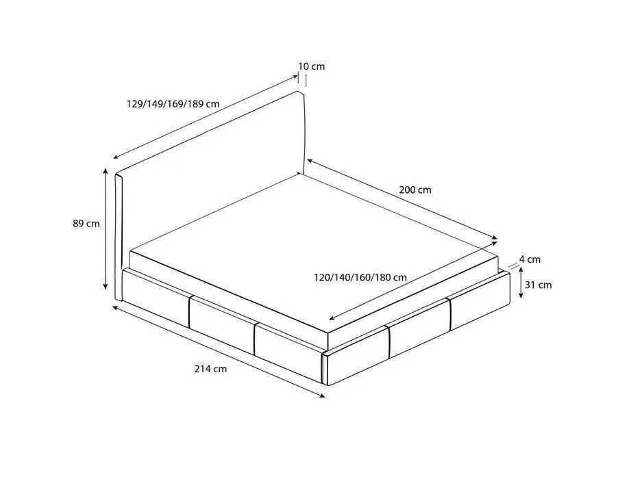 Dostępne od ręki! Łóżko tapicerowane 120/140/160/180x200 z pojemnikiem