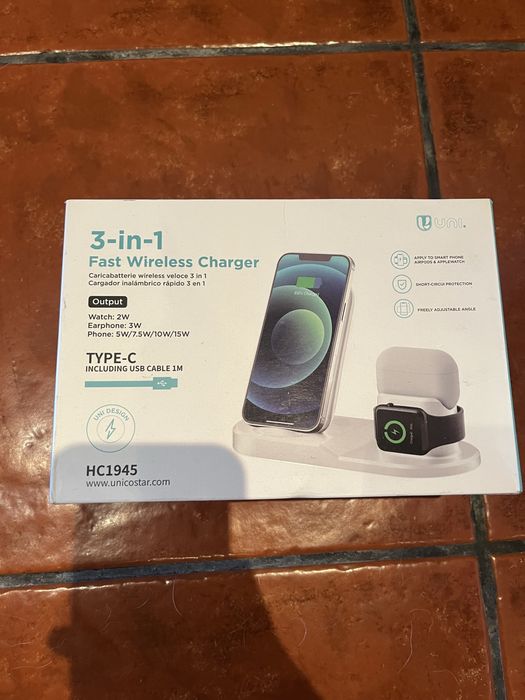 Carregador Wireless 3 em 1 UNI – iPhone, Apple Watch e AirPods