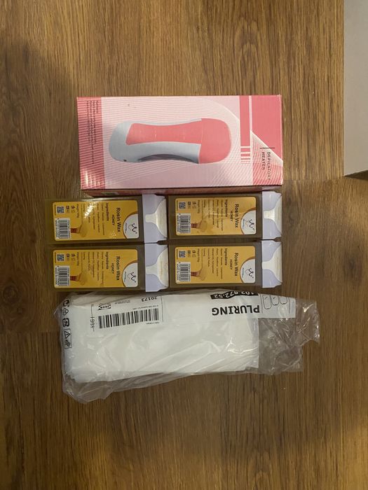 Depilator + 5 zapasow wosku + paski