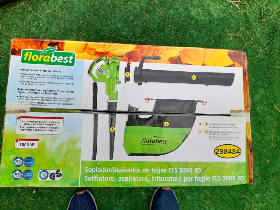 Aspirador, soprador e triturador de jardim