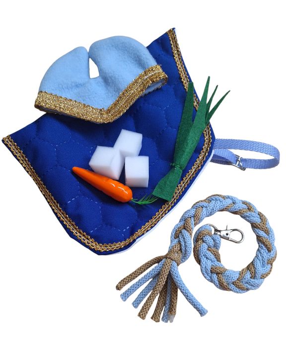 Zestaw (derka,nauszniki,uwiąz,smaczki dla hobby horse a3 lub a4