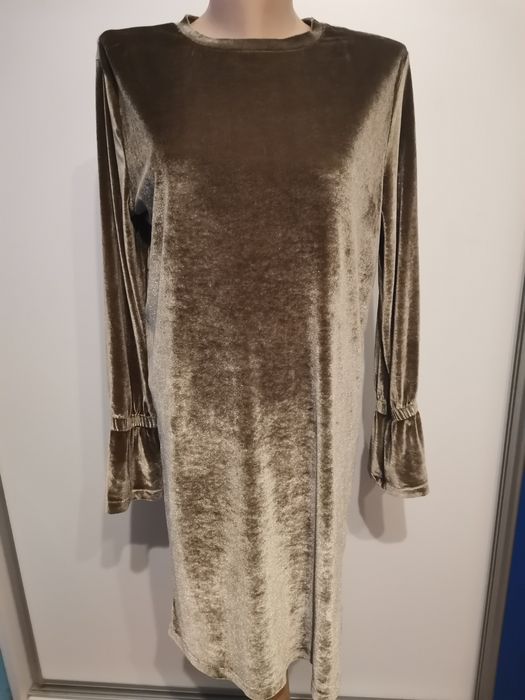 Welurowa sukienka Yaya Women rozm S, rozszerzane rękawy