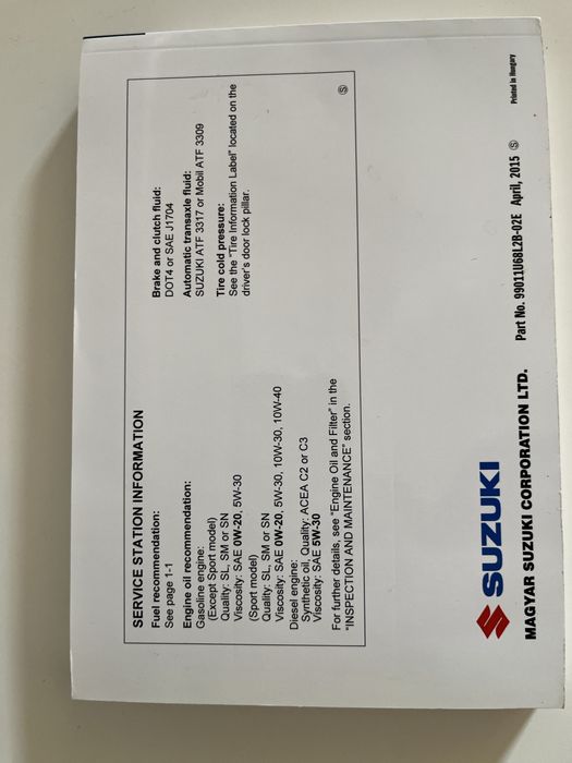 Instrukcja obsługi Suzuki Swift